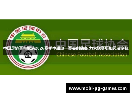 中国足协宣布取消2026赛季中超单一赛会制储备 力求联赛更加灵活多样